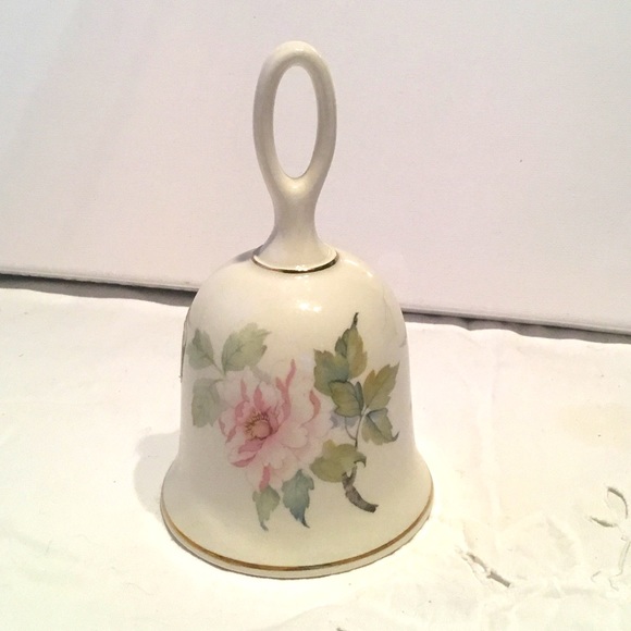 Vintage Decorative Sadler Bell - Pink Roses w/Gold Trim - Made in England - Picture 2 of 4